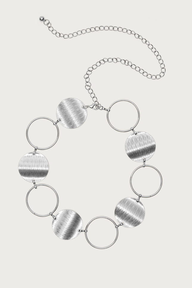 Chunky Circle Chain Belt - Silver