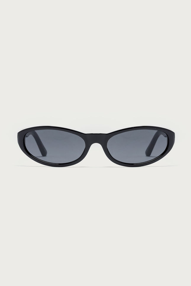 Alejandra Oval Sunglasses - Black