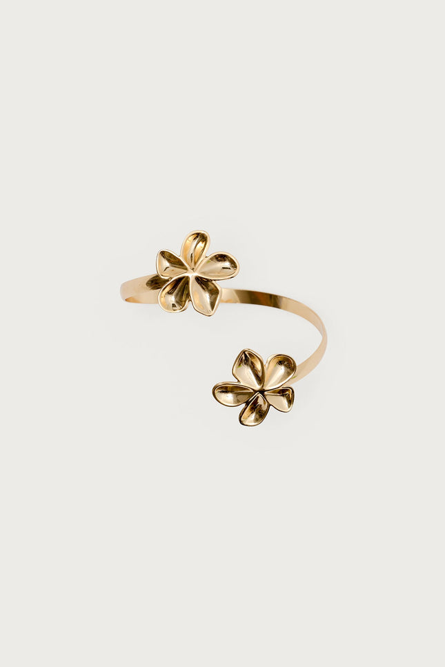 Flower Arm Cuff - Gold