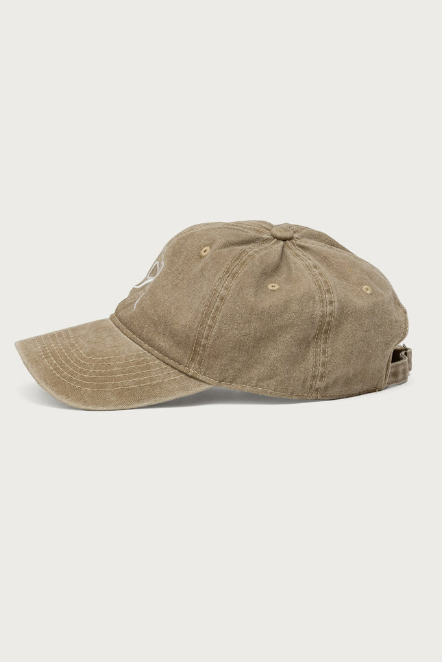 Embroidered Bow Washed Baseball Cap - Brown
