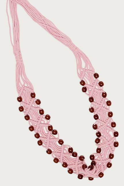 Beaded Crochet Belt - Pink