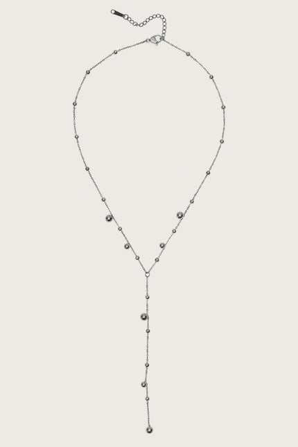 Cascading Bead Necklace - Silver