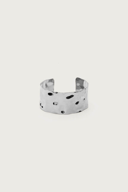 Hammered Look Arm Cuff - Silver
