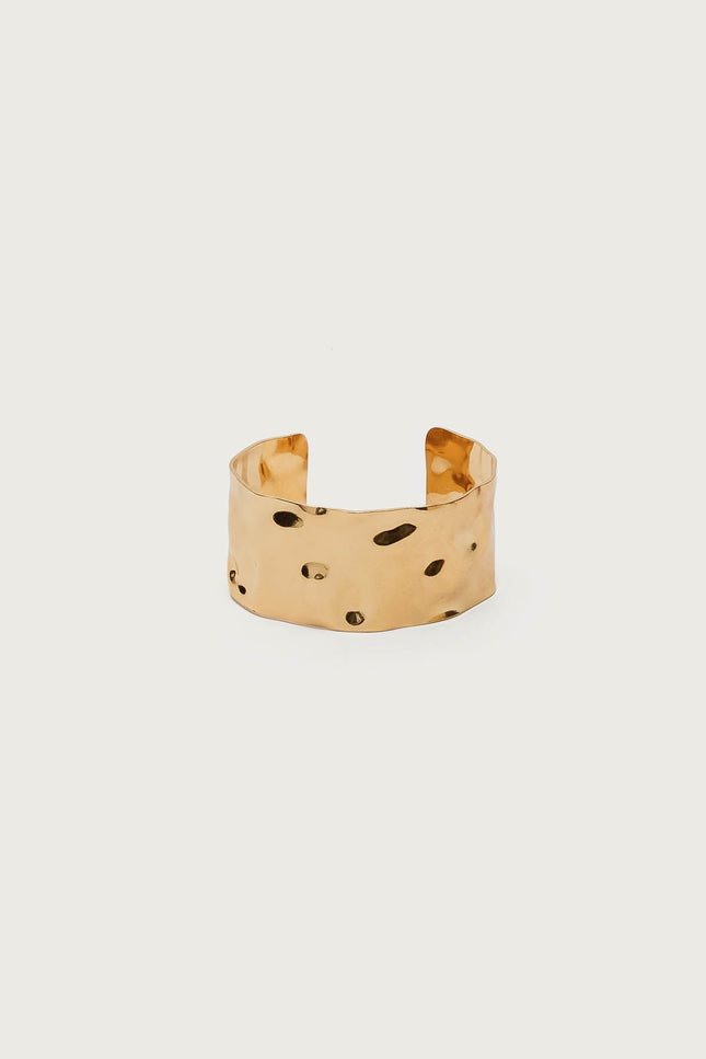 Hammered Look Arm Cuff - Gold