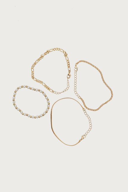 Mixed Chain Bracelet Pack - Gold