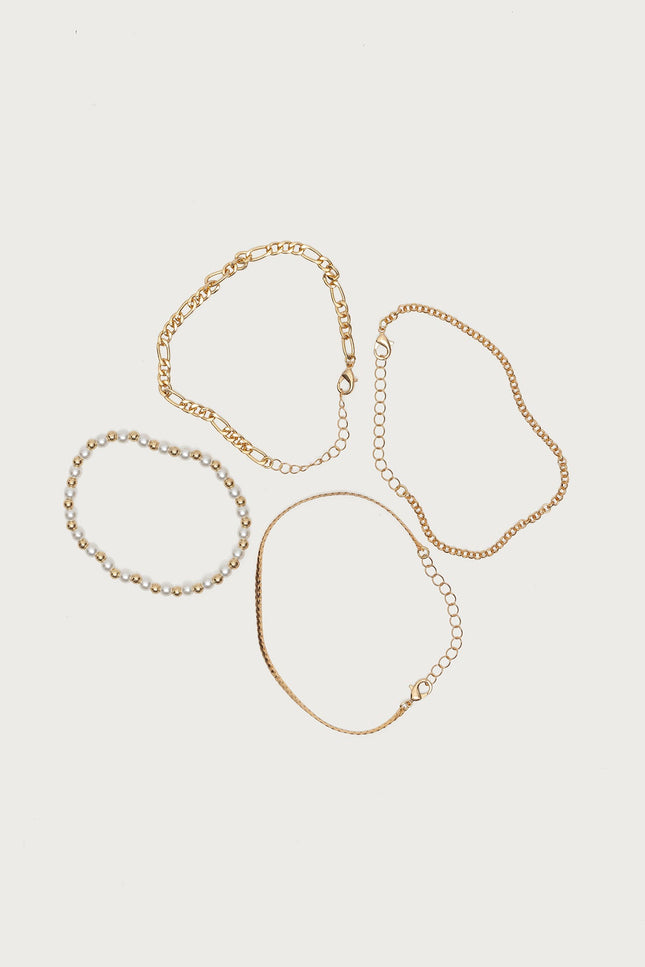 Mixed Chain Bracelet Pack - Gold