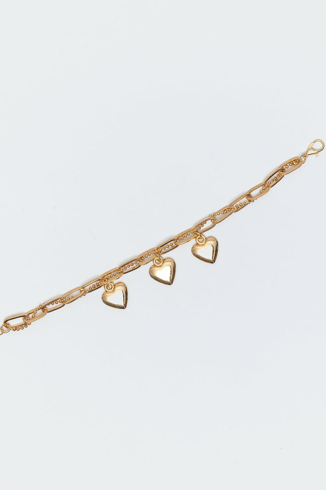Triple Heart Charm Bracelet