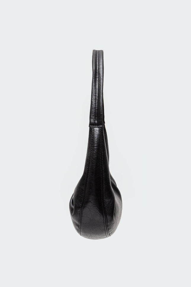 So Chic Faux Leather Shoulder Bag - Black