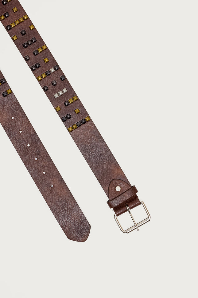 Get Studded Belt - Brown