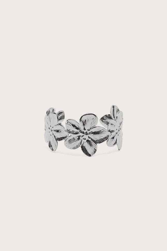 Bloomie Flower Cuff Bracelet - Silver