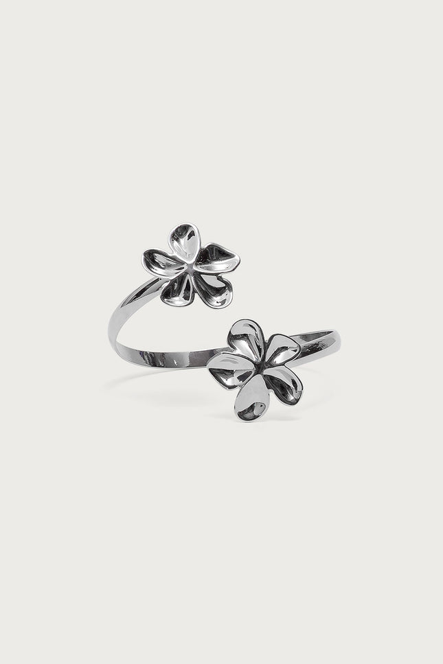 Flower Arm Cuff - Silver