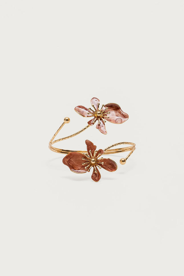 Blush Flower Arm Cuff - Brown