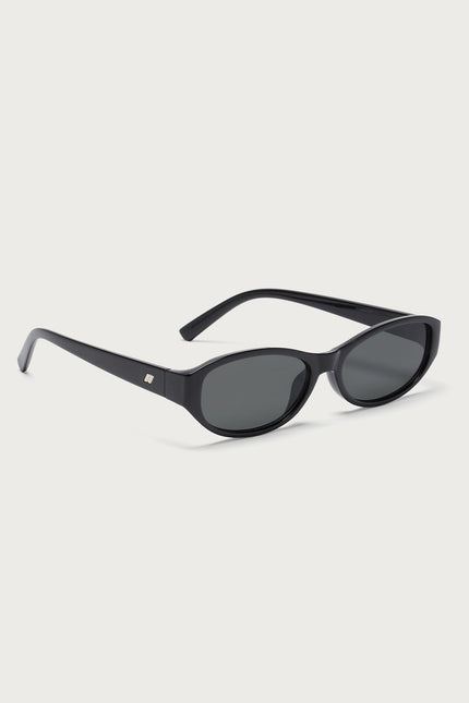 Lavinia Oval Sunglasses - Black