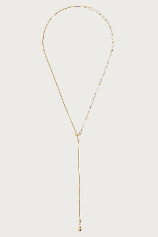 Pearl Beaded Cascading Chain Necklace