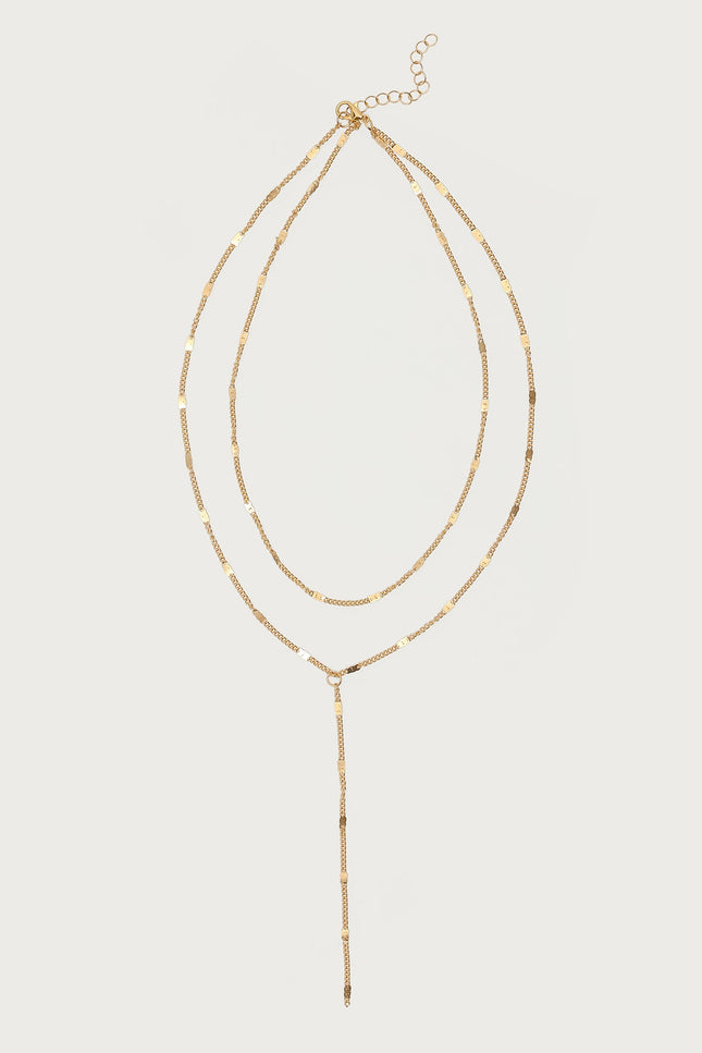 Cascading Disc Chain Layered Necklace - Gold