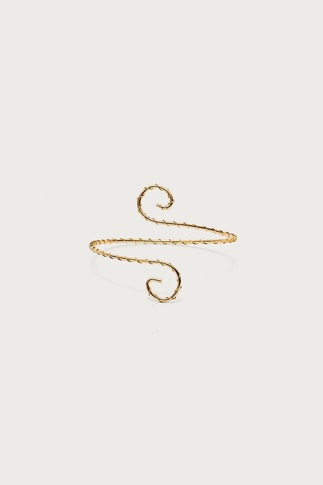 Spiral Twisted Arm Cuff - Gold