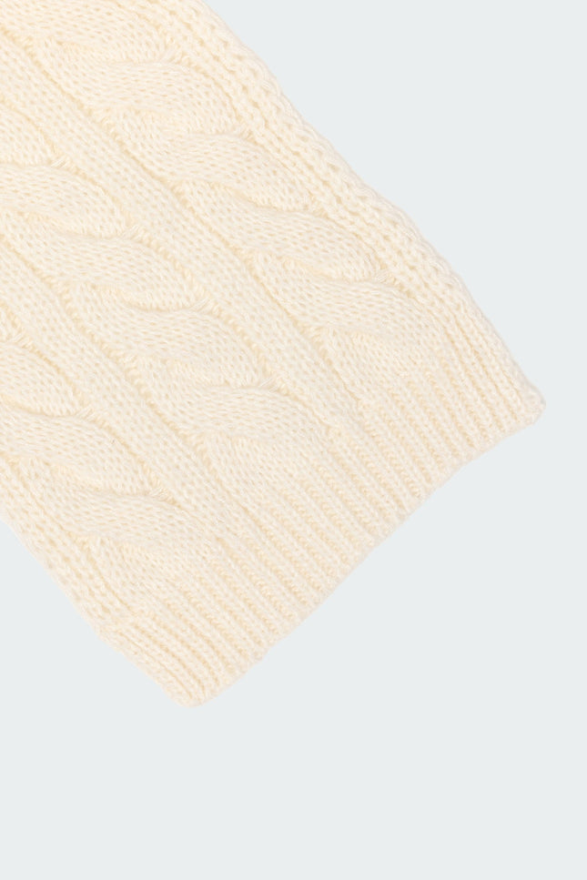 Cable Knit Scarf - Cream
