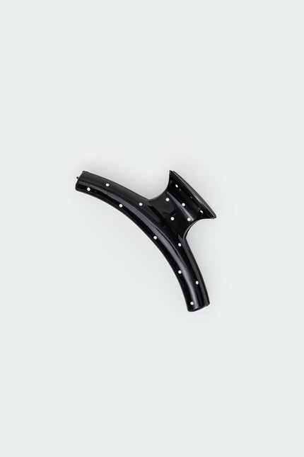 Polka Dot Hair Clip - Black