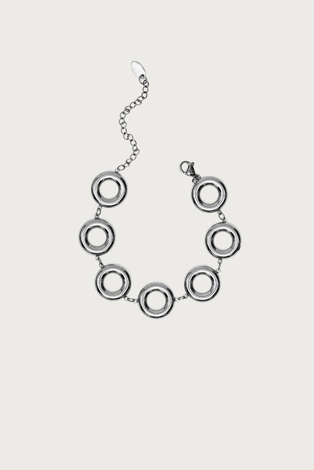 Connected Circle Bracelet - Silver