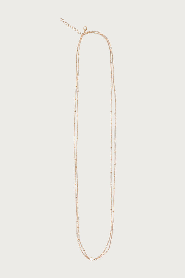 Rhinestone Pendant Layered Belly Chain - Gold