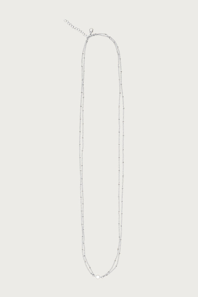 Rhinestone Pendant Layered Belly Chain - Silver