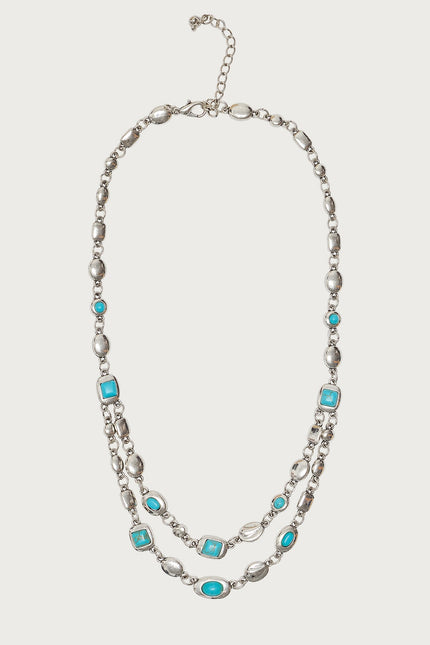 Mixed Gemstone Layered Necklace