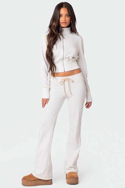 Alexia Low Rise Sweatpants - White