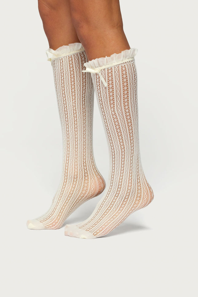 Sheer Lace Socks - Cream