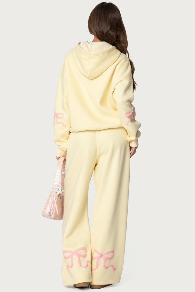 Bonney Bow Detail Sweatpants - Yellow