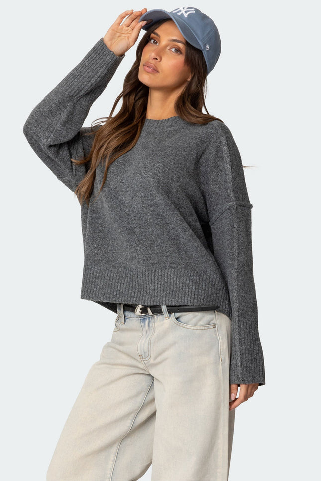 Shirley Oversized Sweater - Dark Gray