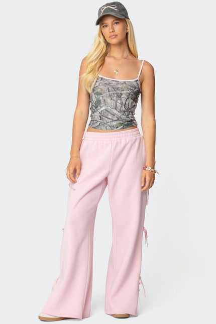 Claudette Baggy Ribbon Sweatpants - Pink