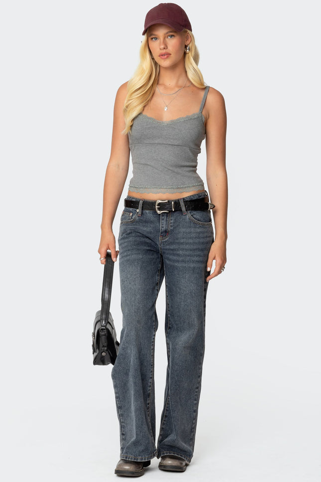Mireille Lacey Tank Top - Gray