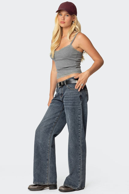 Mireille Lacey Tank Top - Gray
