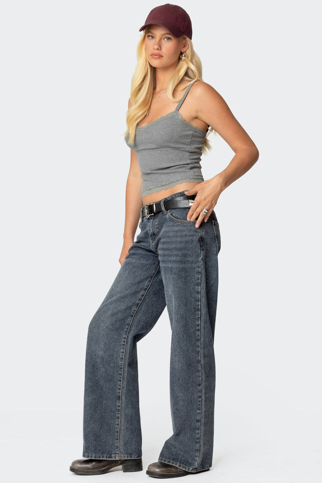 Mireille Lacey Tank Top - Gray