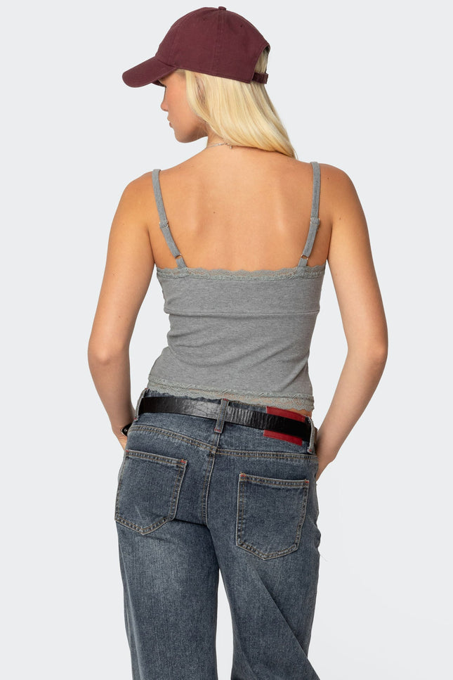 Mireille Lacey Tank Top - Gray
