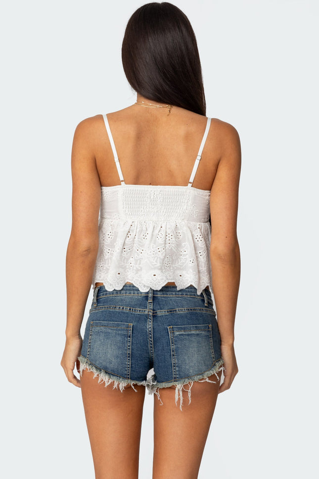 Emme Eyelet Corset - White
