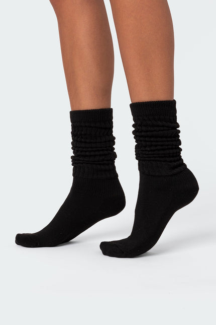 Slouchy Scrunch Socks - Black