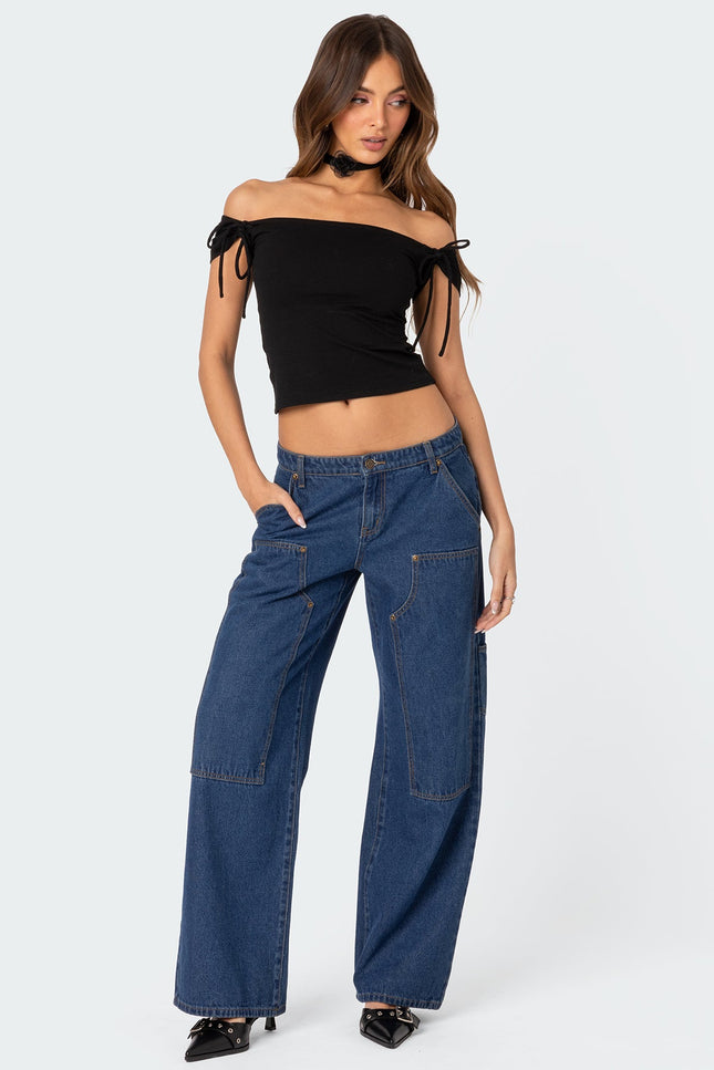 Jess Off Shoulder Top - Black