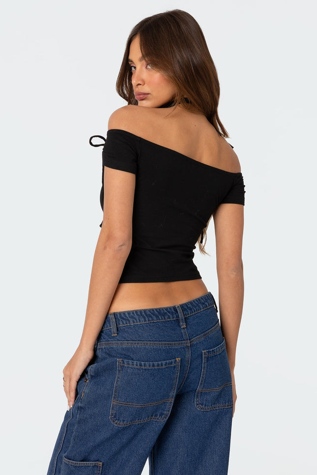 Jess Off Shoulder Top - Black