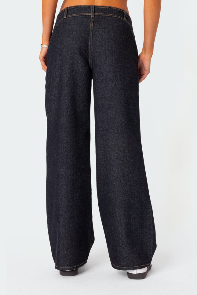 Western Low Rise Wide Leg Jeans