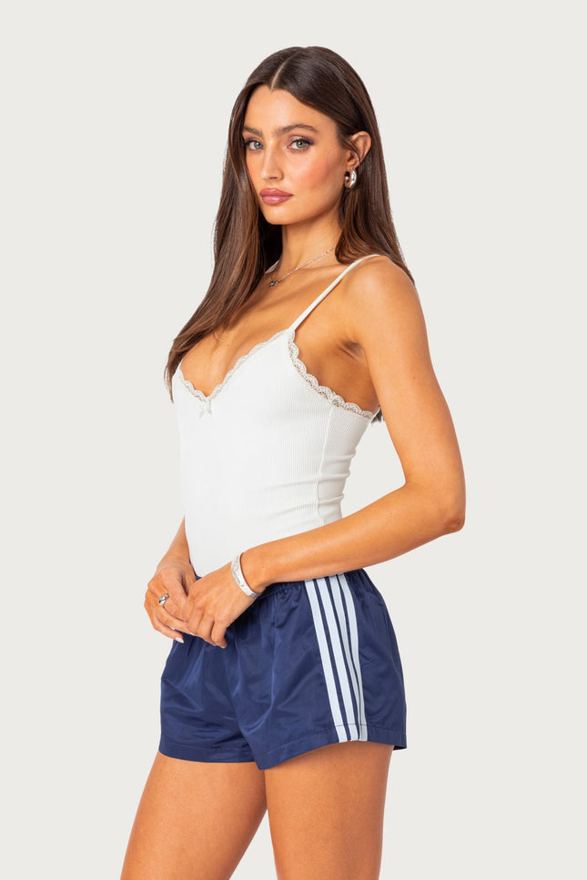 Gloria Ribbed Bodysuit - White