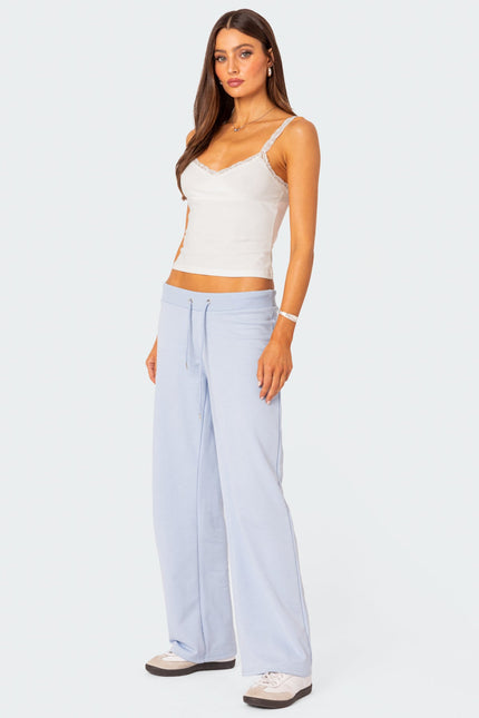 Amilia Lace Trim Tank Top - White