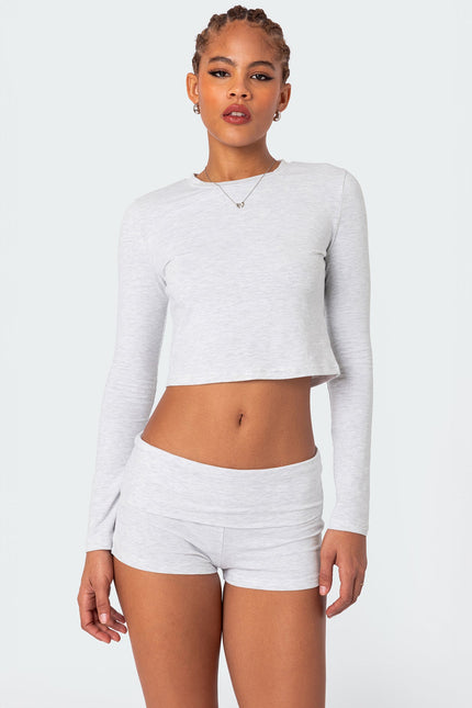 Meg Long Sleeve Top - Gray Melange