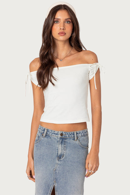 Jess Off Shoulder Top - White