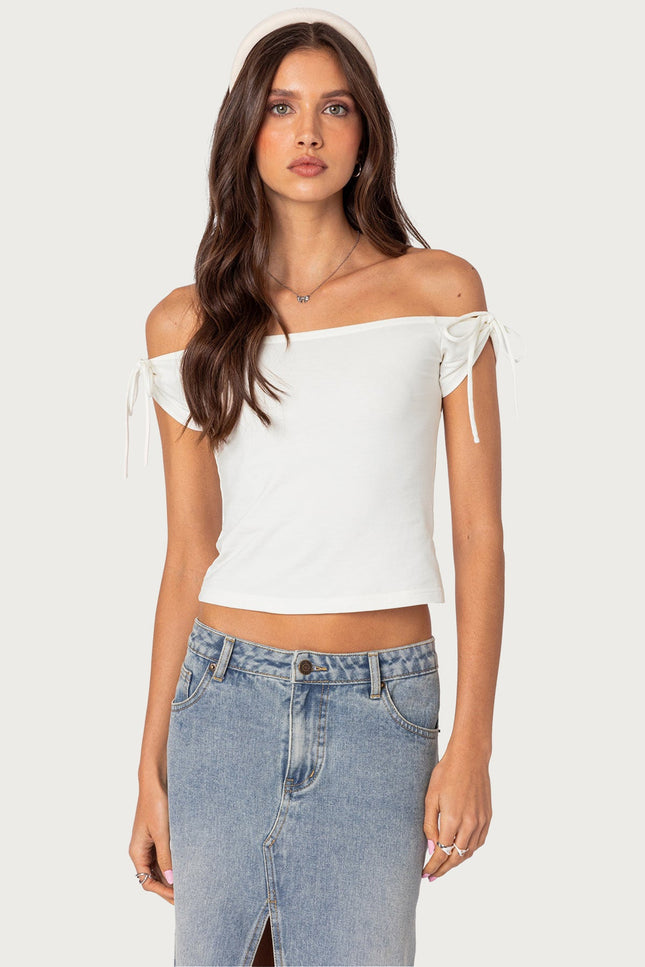 Jess Off Shoulder Top - White