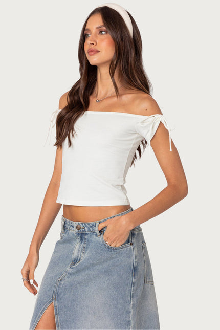 Jess Off Shoulder Top - White