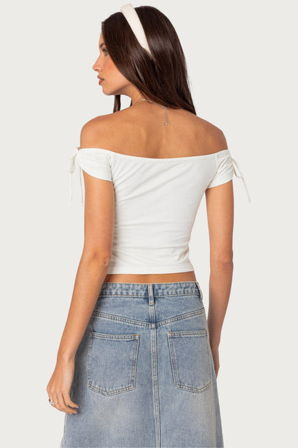 Jess Off Shoulder Top - White