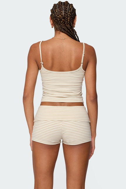 Kodi Striped Tank Top - Beige