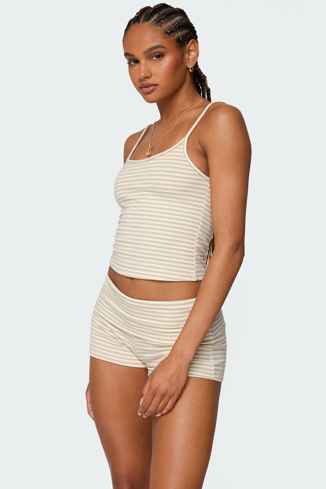 Kodi Striped Tank Top - Beige
