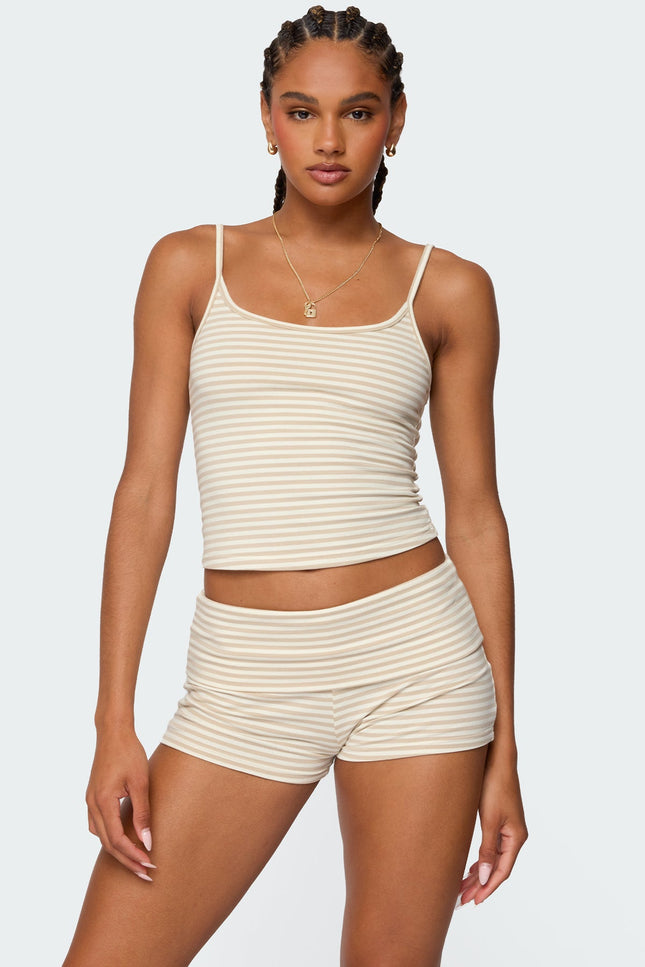 Kodi Striped Tank Top - Beige